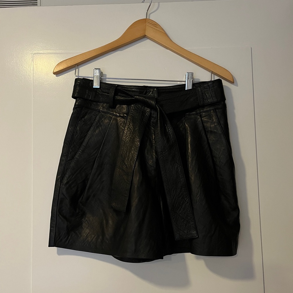 IRO Leather High-Waist Shorts